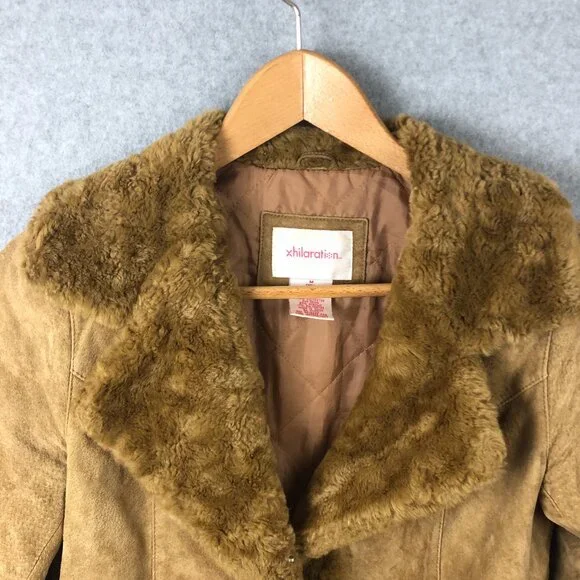 VINTAGE Y2K Xhilaration Suede Genuine Leather Faux Fur Penny Lane Medium
